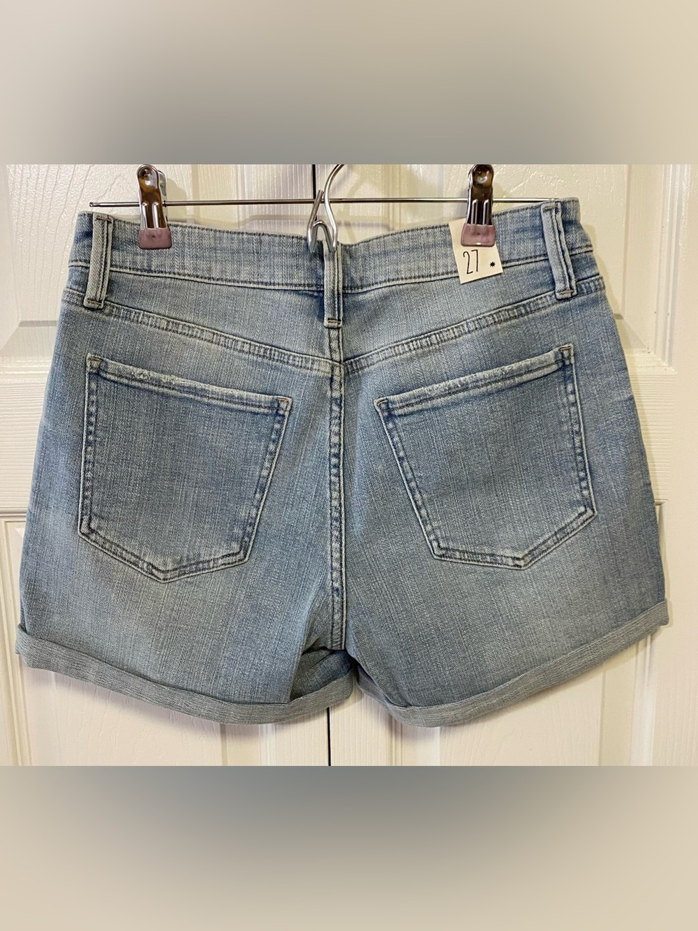Cosmic Blue Love Wash Embroidered Denim Shorts - Women (27) - Picture 4 of 4